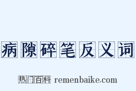 病隙碎笔反义词是什么意思的图片